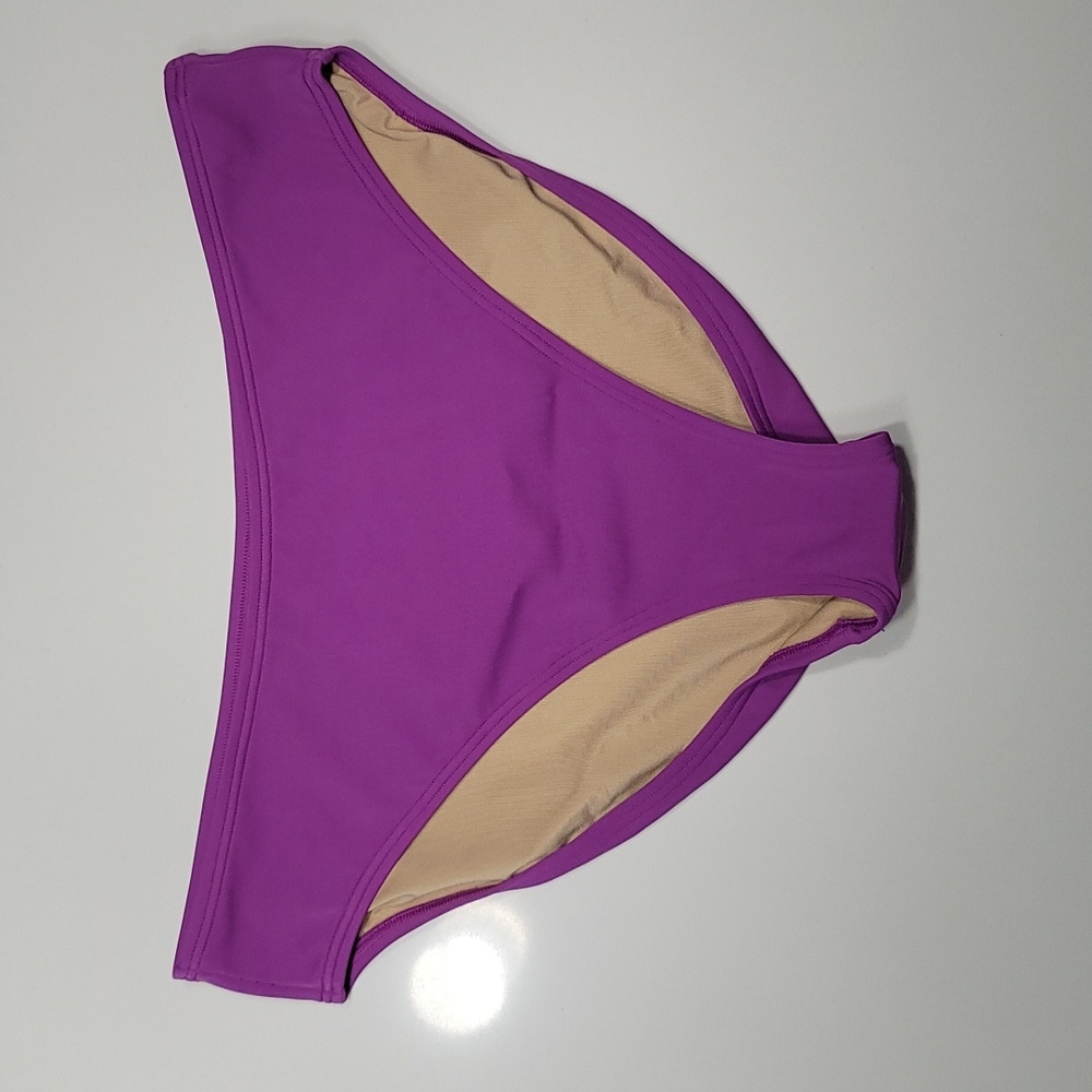 Bright Purple Victoria's Secret High-Waisted Bikini Bottom, Large